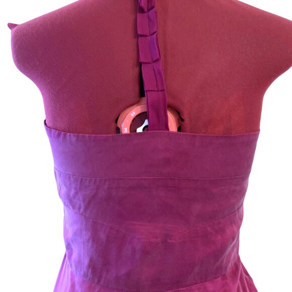 MAISON - Short Pink silk Dress - Illusion Neckline - Plegged type skirt - Large - Picture 4 of 8